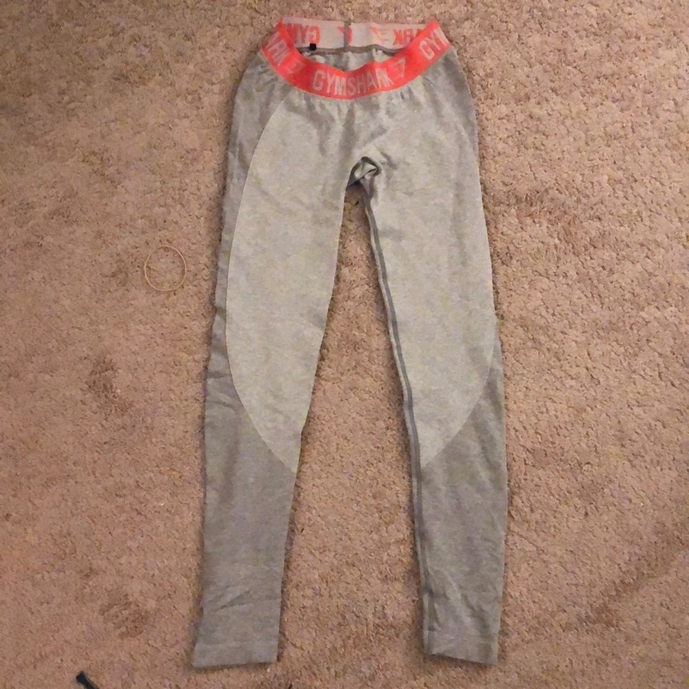 GYMSHARK Flex Leggings Light Grey Marl SMALL